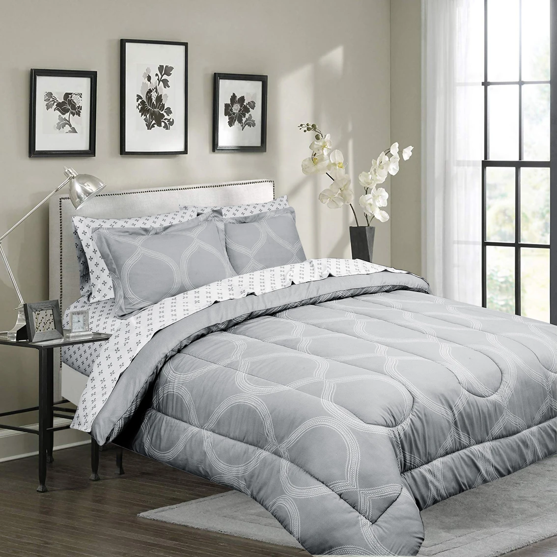 Best deal ???? Royale Linens Ogee Bed In A Bag With Solid Reverse Comforter Queen ✔️ 4 Best deal ???? Royale Linens Ogee Bed In A Bag With Solid Reverse Comforter Queen ✔️ - Image 4