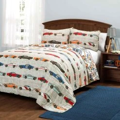 Hot Sale ???? Lush Decor Race Cars Quilt Set ????