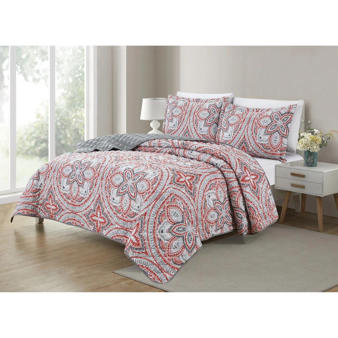 Cheapest ???? Bibb Home Printed Reversible Quilt 3 Pc. Set ???? 1 Cheapest ???? Bibb Home Printed Reversible Quilt 3 Pc. Set ????