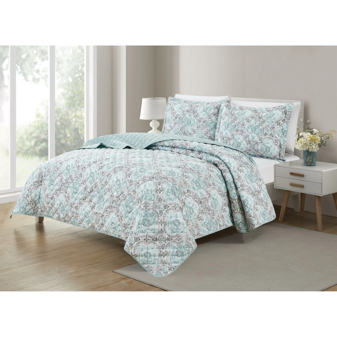 Cheapest ???? Bibb Home Printed Reversible Quilt 3 Pc. Set ???? 2 Cheapest ???? Bibb Home Printed Reversible Quilt 3 Pc. Set ???? - Image 2