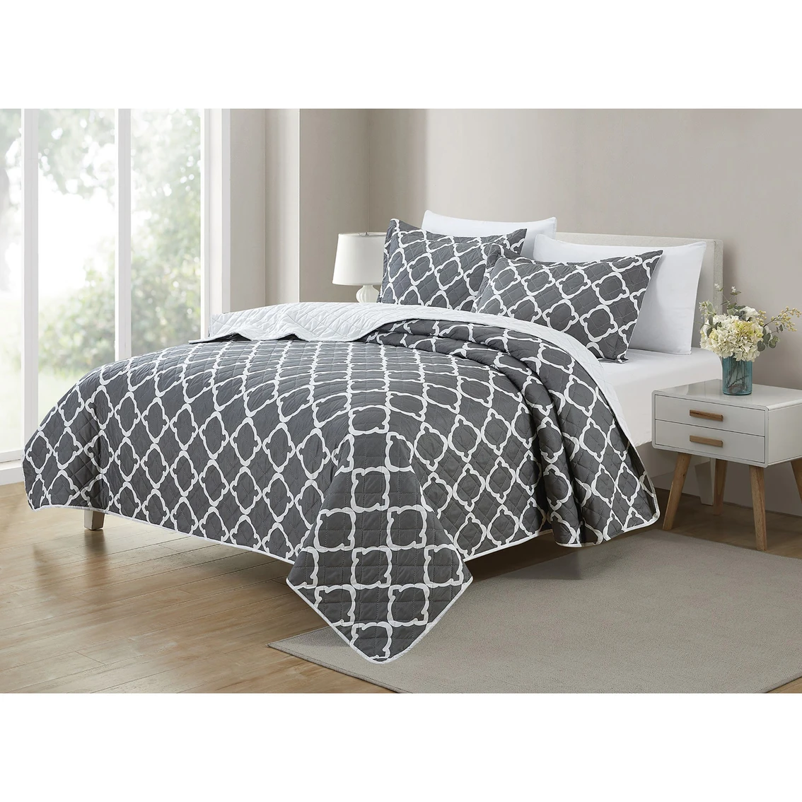 Cheapest ???? Bibb Home Printed Reversible Quilt 3 Pc. Set ???? 4 Cheapest ???? Bibb Home Printed Reversible Quilt 3 Pc. Set ???? - Image 4