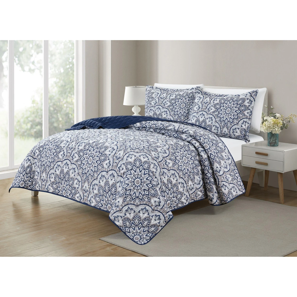 Cheapest ???? Bibb Home Printed Reversible Quilt 3 Pc. Set ???? 5 Cheapest ???? Bibb Home Printed Reversible Quilt 3 Pc. Set ???? - Image 5