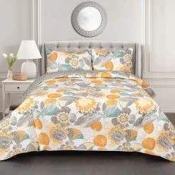 Wholesale ❤️ Lush Decor Layla Quilt Yellow/Gray 3Pc Set King ????