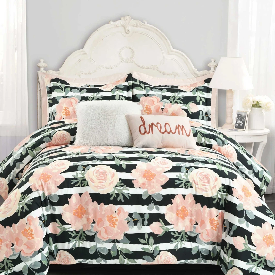 Cheap ✨ Lush Decor Amara Watercolor Rose 7 Pc. Comforter Set ???? 1 Cheap ✨ Lush Decor Amara Watercolor Rose 7 Pc. Comforter Set ????