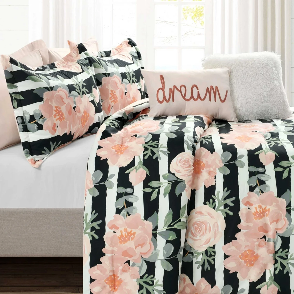 Cheap ✨ Lush Decor Amara Watercolor Rose 7 Pc. Comforter Set ???? 2 Cheap ✨ Lush Decor Amara Watercolor Rose 7 Pc. Comforter Set ???? - Image 2