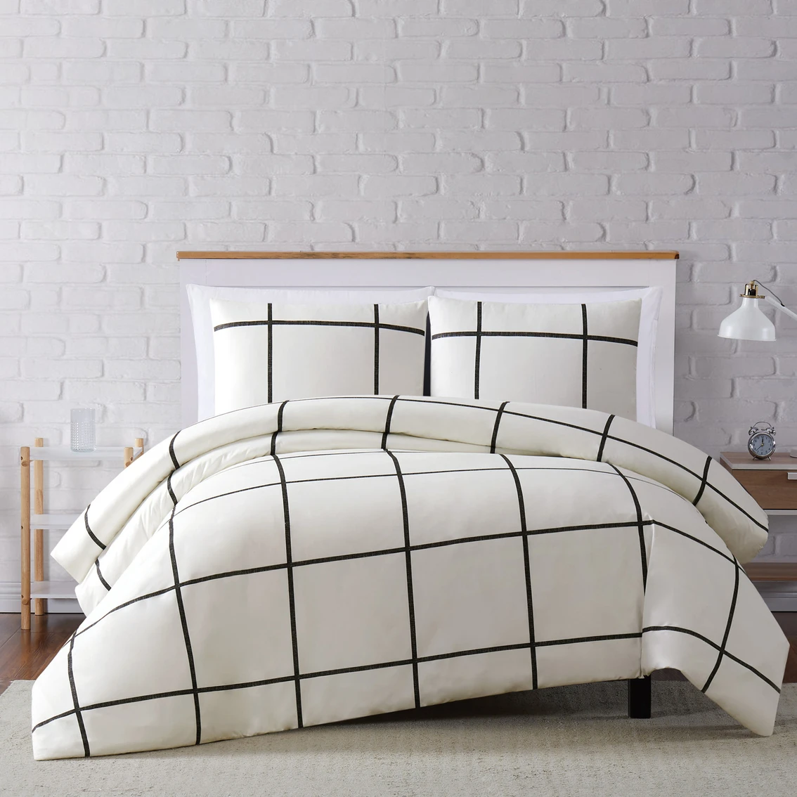 Outlet ⌛ Truly Soft Kurt Windowpane Duvet Cover Set ???? 1 Outlet ⌛ Truly Soft Kurt Windowpane Duvet Cover Set ????