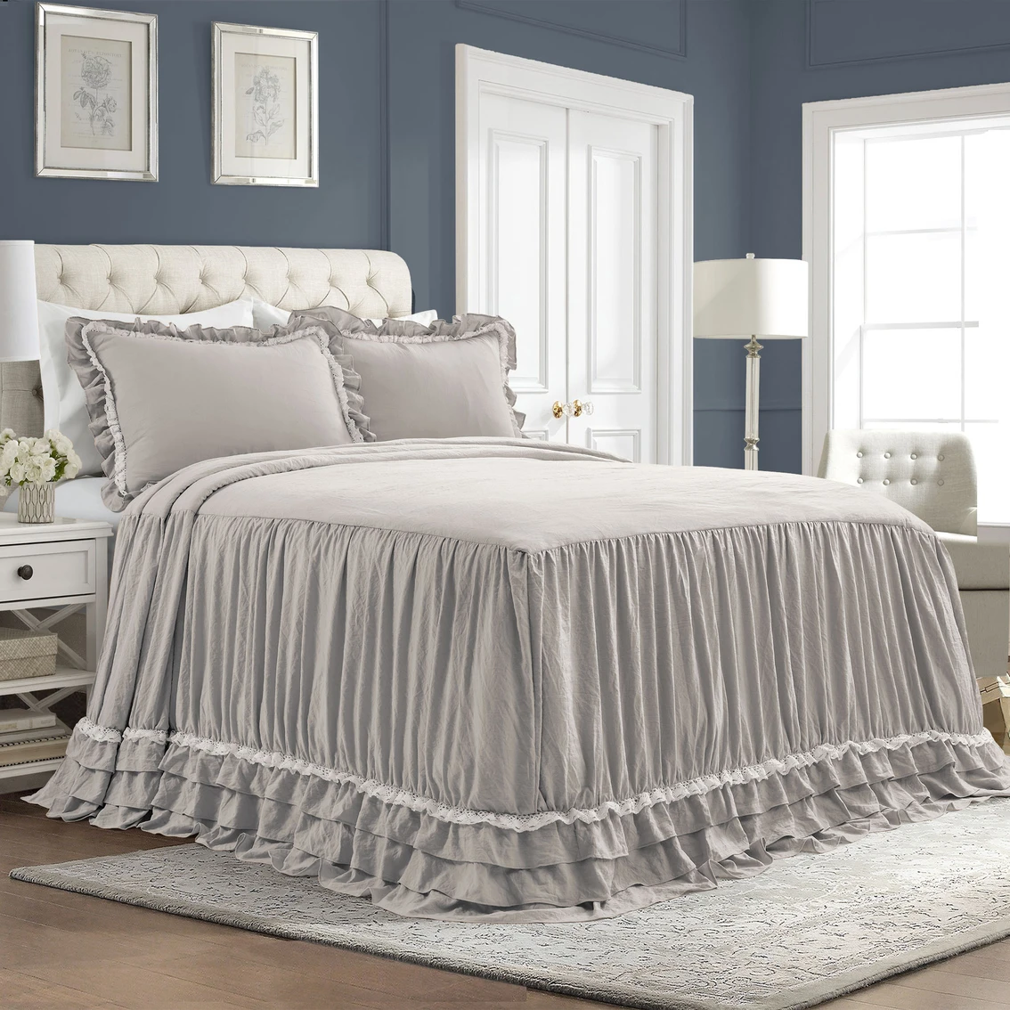 Best deal ???? Lush Decor Ella Shabby Chic Ruffle Lace 3 Pc. Bedspread Set ???? 2 Best deal ???? Lush Decor Ella Shabby Chic Ruffle Lace 3 Pc. Bedspread Set ???? - Image 2