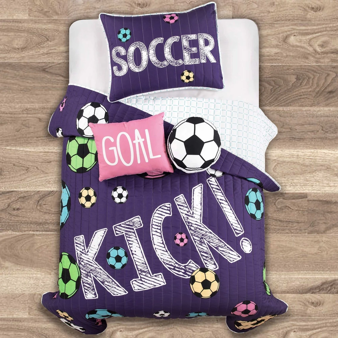 Coupon ⭐ Lush Decor ???? Girls Soccer Kick Quilt Set ⌛ 2 Coupon ⭐ Lush Decor ???? Girls Soccer Kick Quilt Set ⌛ - Image 2