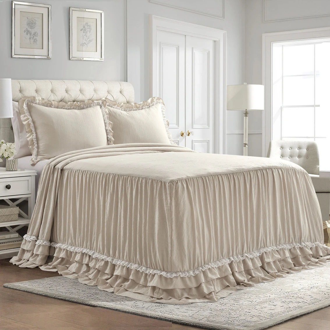 Best deal ???? Lush Decor Ella Shabby Chic Ruffle Lace 3 Pc. Bedspread Set ???? 3 Best deal ???? Lush Decor Ella Shabby Chic Ruffle Lace 3 Pc. Bedspread Set ???? - Image 3
