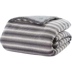 Promo ???? Style Quarters Super Soft Shadow Stripe Gray And White Jersey Twin Comforter Set ???? -J. Queen New York shop unnamed file 1570