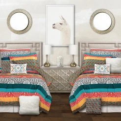 Best Sale ❤️ Lush Decor Boho Stripe Comforter Set ????