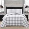 Deals ???? London Fog Grey Plaid 3 Pc. Flannel Comforter Set ????