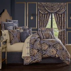 Hot Sale ???? Five Queens Court Woodstock Indigo 4 Pc. Comforter Set ????
