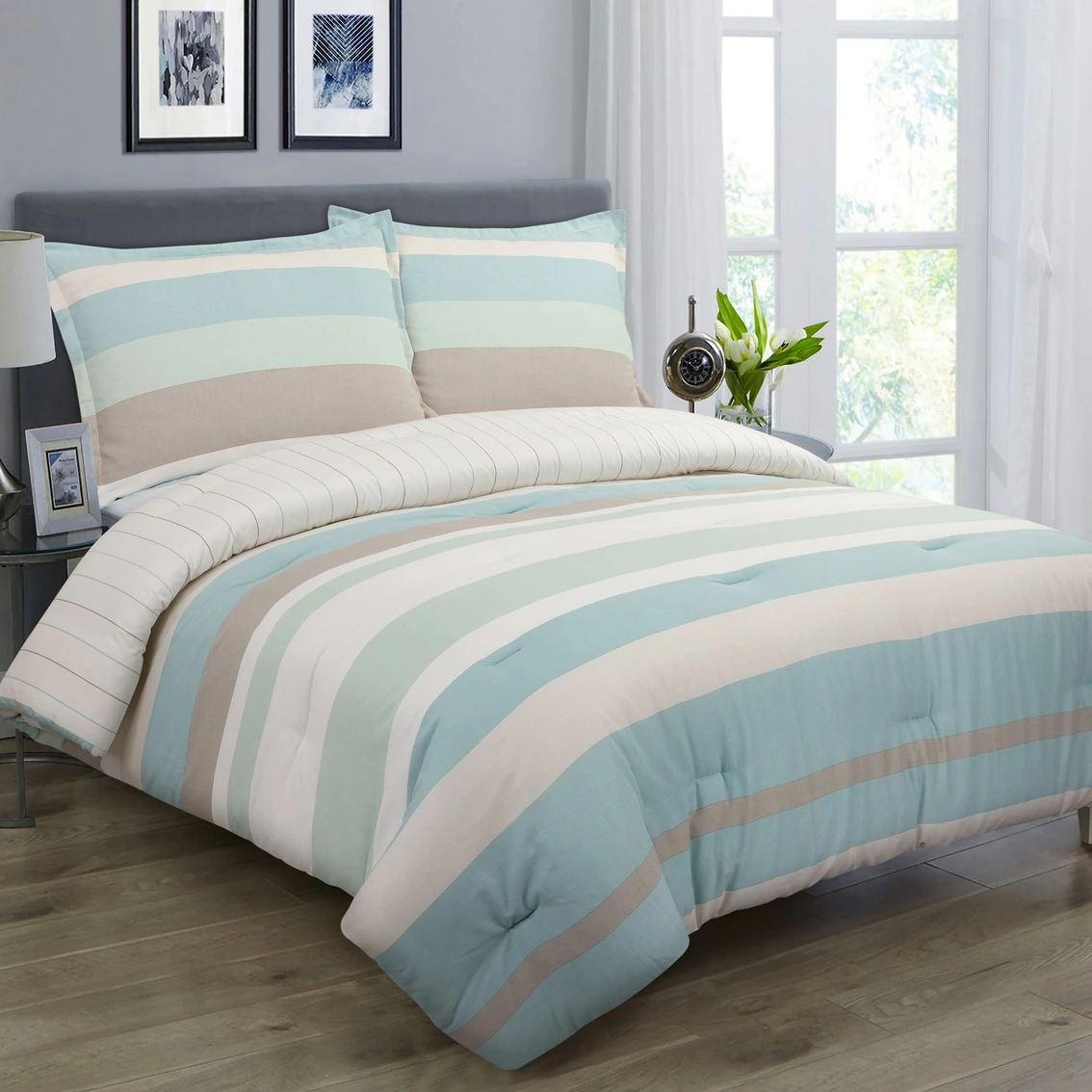 Promo ✨ Nouvelle Home Coastal Stripe Comforter Set ???? 1 Promo ✨ Nouvelle Home Coastal Stripe Comforter Set ????