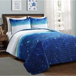 Best Pirce ⭐ Lush Decor Make-A-Wish Space Star Ombre Quilt 3 Pc. Set ✔️