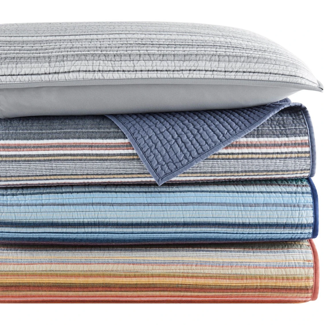 Hot Sale ⌛ Brooklyn Loom Met Stripe Yarn Dye Quilt Set ⭐ 4 Hot Sale ⌛ Brooklyn Loom Met Stripe Yarn Dye Quilt Set ⭐ - Image 4