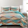 Coupon ???? Lush Decor Hailey Watercolor Wave Reversible Cotton 3 Pc. Quilt Set ????