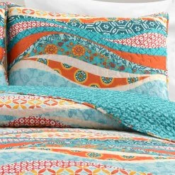 Coupon ???? Lush Decor Hailey Watercolor Wave Reversible Cotton 3 Pc. Quilt Set ???? -J. Queen New York shop unnamed file 1700