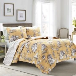 Best reviews of ❤️ Lush Decor French Country Toile Cotton Reversible 3 Pc. Quilt Set ❤️