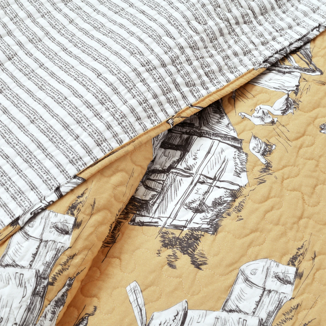 Best reviews of ❤️ Lush Decor French Country Toile Cotton Reversible 3 Pc. Quilt Set ❤️ 5 Best reviews of ❤️ Lush Decor French Country Toile Cotton Reversible 3 Pc. Quilt Set ❤️ - Image 5