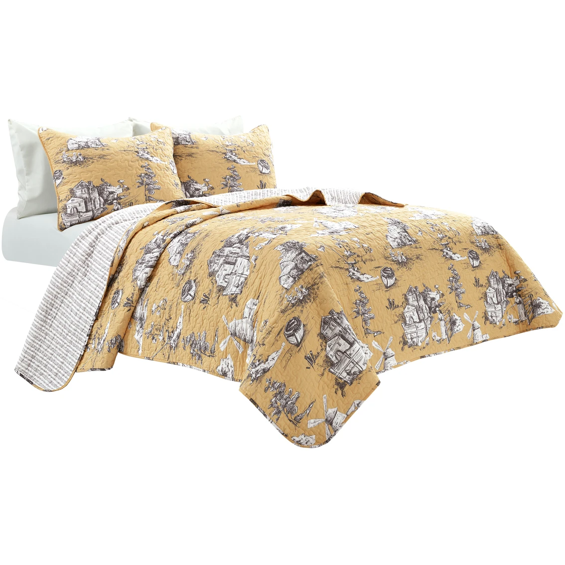 Best reviews of ❤️ Lush Decor French Country Toile Cotton Reversible 3 Pc. Quilt Set ❤️ 9 Best reviews of ❤️ Lush Decor French Country Toile Cotton Reversible 3 Pc. Quilt Set ❤️ - Image 9