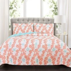 Best Sale ✔️ Lush Decor Dina Coral 3 Pc. Quilt Set ????