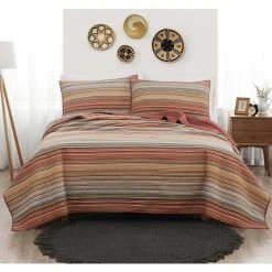 Brand new ???? Brooklyn Loom Sunset Stripe Yarn Dye Quilt Set ✔️