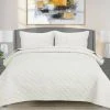 New ⌛ EnvioHome 100% Cotton Solid Quilt Bedding Set ????