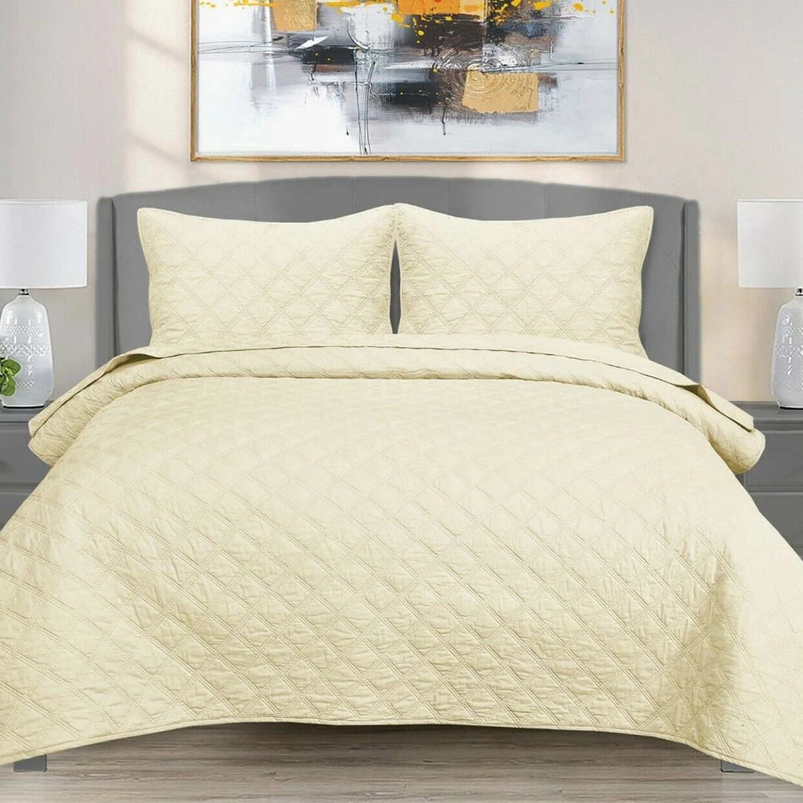 New ⌛ EnvioHome 100% Cotton Solid Quilt Bedding Set ???? 3 New ⌛ EnvioHome 100% Cotton Solid Quilt Bedding Set ???? - Image 3
