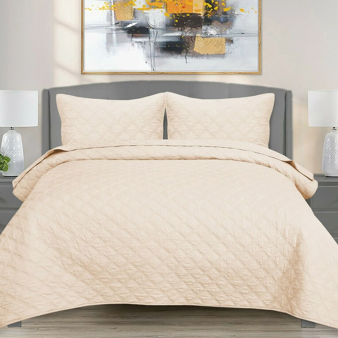 New ⌛ EnvioHome 100% Cotton Solid Quilt Bedding Set ???? 4 New ⌛ EnvioHome 100% Cotton Solid Quilt Bedding Set ???? - Image 4