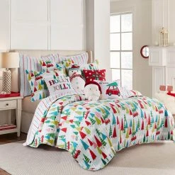 New ???? Levtex Home Merry & Bright Holly Jolly Quilt ????