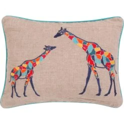 Discount ???? Levtex Home Mackenzie Giraffes Burlap Pillow ✔️
