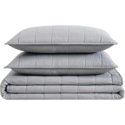 Best Pirce ???? London Fog Garment Wash Solid Color 3 Pc. Quilt Set ✔️