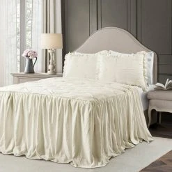 Hot Sale ✔️ Lush Decor Ravello Pintuck Ruffle ???? Skirt Bedspread Set ???? -J. Queen New York shop unnamed file 286
