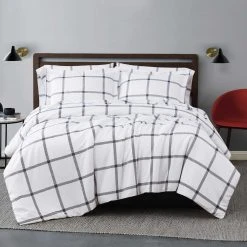 Best reviews of ???? Truly Soft Printed Windowpane 3 Pc. Duvet Cover Set ????