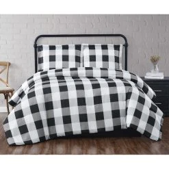 Outlet ???? Truly Soft Everyday Black Buffalo Plaid Duvet Cover Set ✔️
