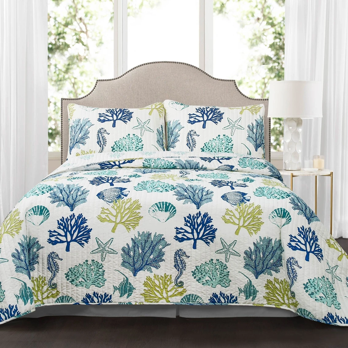 Cheapest ???? Lush Decor Coastal Reef 3 Pc. Quilt Set ???? 1 Cheapest ???? Lush Decor Coastal Reef 3 Pc. Quilt Set ????
