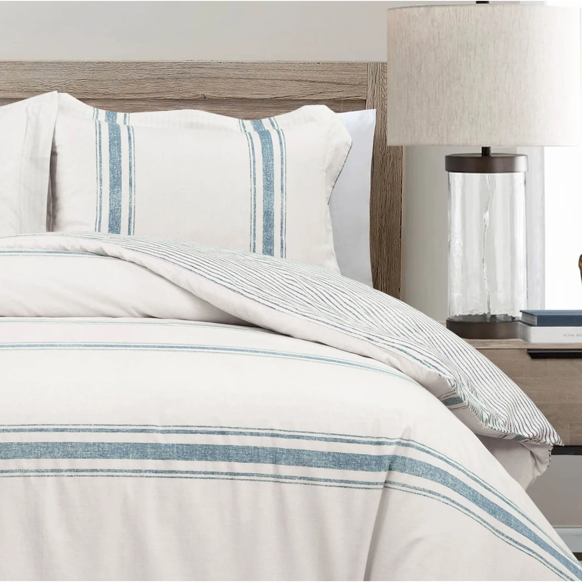 Buy ???? Lush Decor Farmhouse Stripe Duvet Cover 3 Pc. Set ???? 3 Buy ???? Lush Decor Farmhouse Stripe Duvet Cover 3 Pc. Set ???? - Image 3