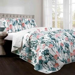 Best reviews of ???? Lush Decor Zuri Floral 3 Pc. Quilt Set ????