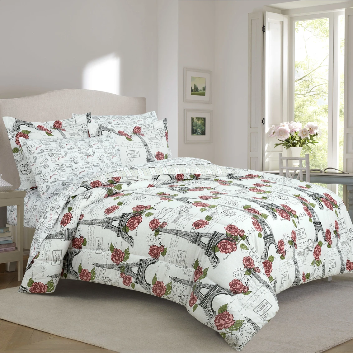 Cheapest ???? Royale Linens Paris Rose Bed In A Bag ???? 1 Cheapest ???? Royale Linens Paris Rose Bed In A Bag ????