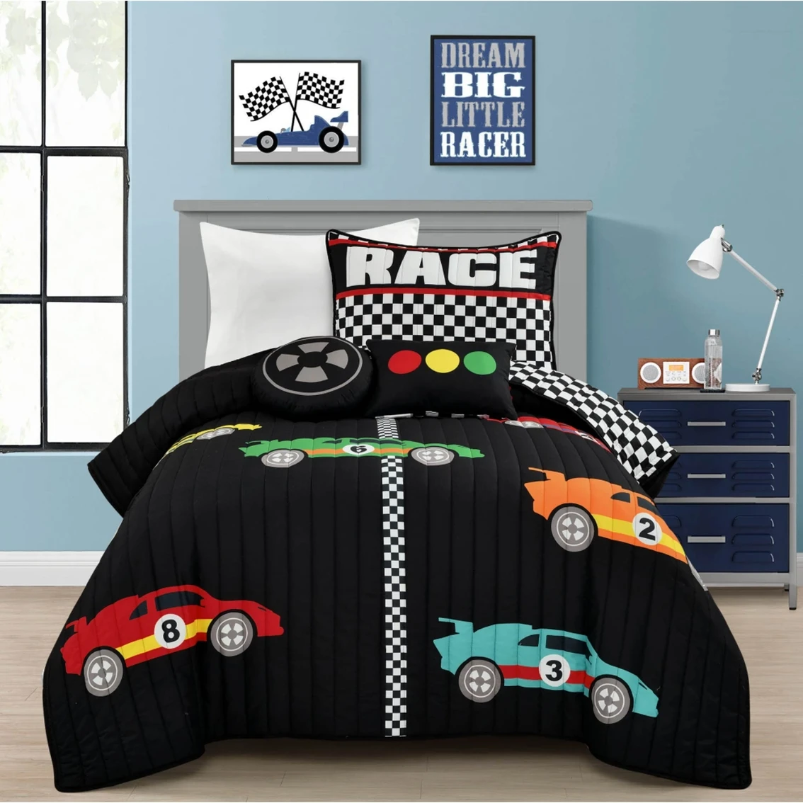 Promo ⭐ Lush Decor Racing Cars 5 Pc. Quilt Set ???? 1 Promo ⭐ Lush Decor Racing Cars 5 Pc. Quilt Set ????