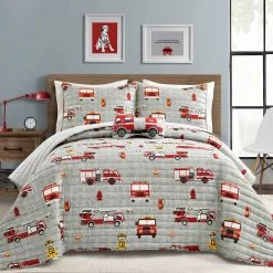 Best deal ???? Make-A-Wish Fire Truck 4 Pc. Quilt Set By Lush Decor ????