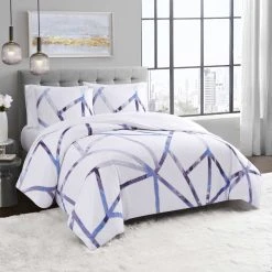 Cheapest ???? Vince Camuto Obelis Metallic 3 Pc. Duvet Cover Set ????